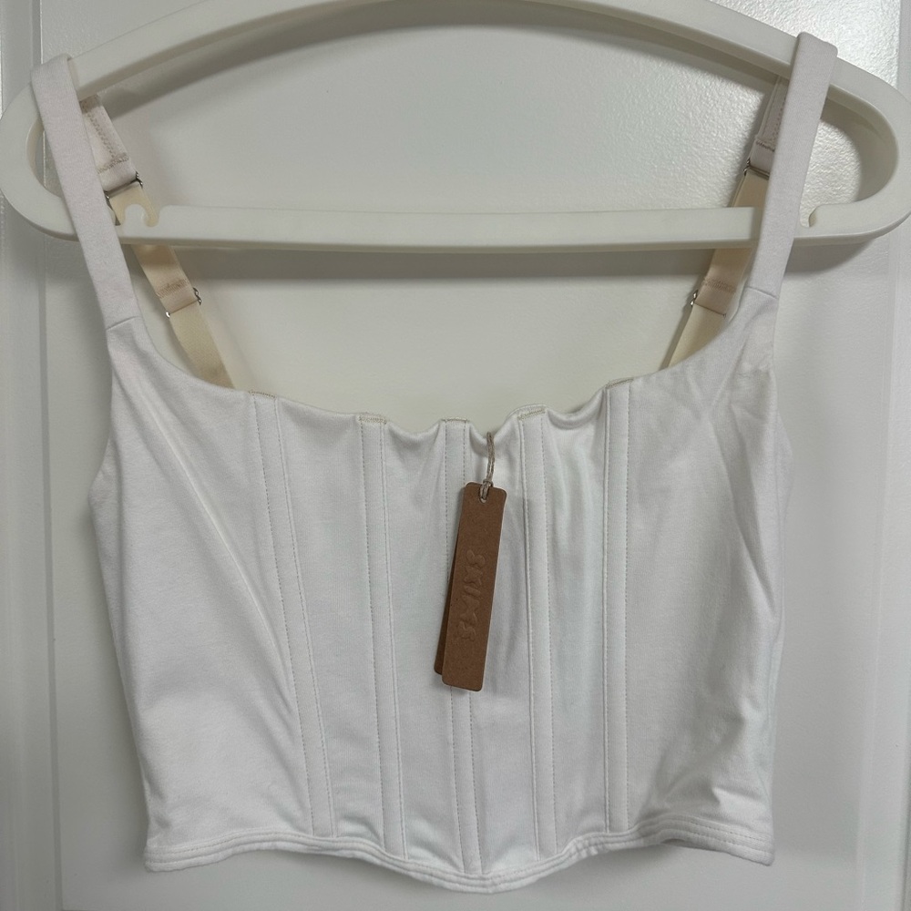 SKIMS White Bustier Crop Top